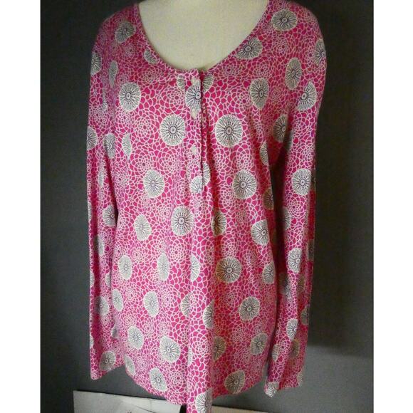 Cosabella Women's Large Floral Henley  Blouse Long Sleeves Colorful - Picture 2 of 6